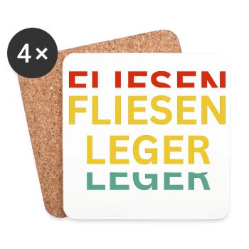 Motivierende Wortspiel-Kunst auf Textilien - Untersetzer (4er-Set) - Weiß - Vorne