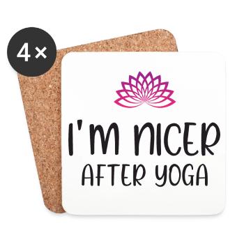 Ich bin netter nach dem Yoga - Untersetzer (4er-Set) - Weiß - Vorne