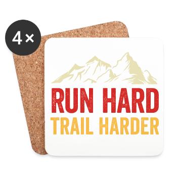 Courez fort. Trail plus difficile - Dessous de verre (lot de 4) - blanc - Devant