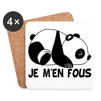 Je m'en fous - Dessous de verre (lot de 4) - blanc - Devant