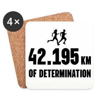 Marathon - 42,195 km de détermination - Dessous de verre (lot de 4) - blanc - Devant