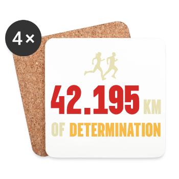 Marathon - 42,195 km of Determination - Coasters (set of 4) - white - Front