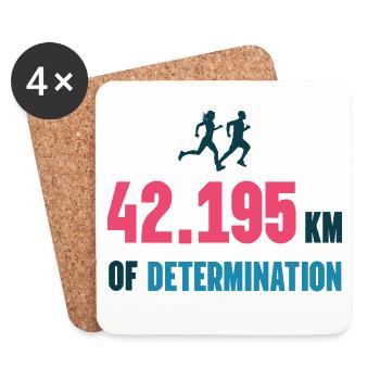 Marathon - 42,195 km of Determination - Coasters (set of 4) - white - Front
