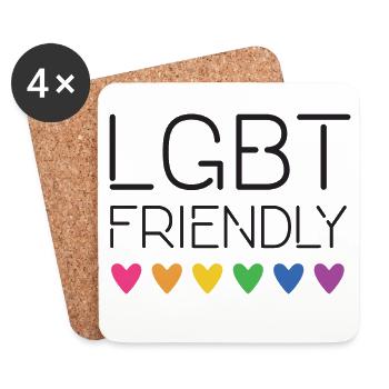 LGBT-freundlich - Untersetzer (4er-Set) - Weiß - Vorne
