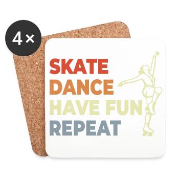 Amateurs de patins à roulettes - Dessous de verre (lot de 4) - blanc - Devant