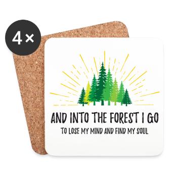 Et je vais dans la forêt - Dessous de verre (lot de 4) - blanc - Devant