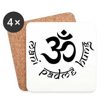 OM Mani Padme Hung - Untersetzer (4er-Set) - Weiß - Vorne