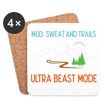 Ultra Running - Schlamm, Schweiß und Trails - Untersetzer (4er-Set) - Weiß - Vorne