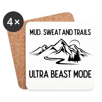 Ultra Running - Boue, sueur et sentiers - Dessous de verre (lot de 4) - blanc - Devant