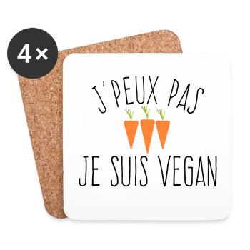 J'peux pas je suis vegan  - Dessous de verre (lot de 4) - blanc - Devant