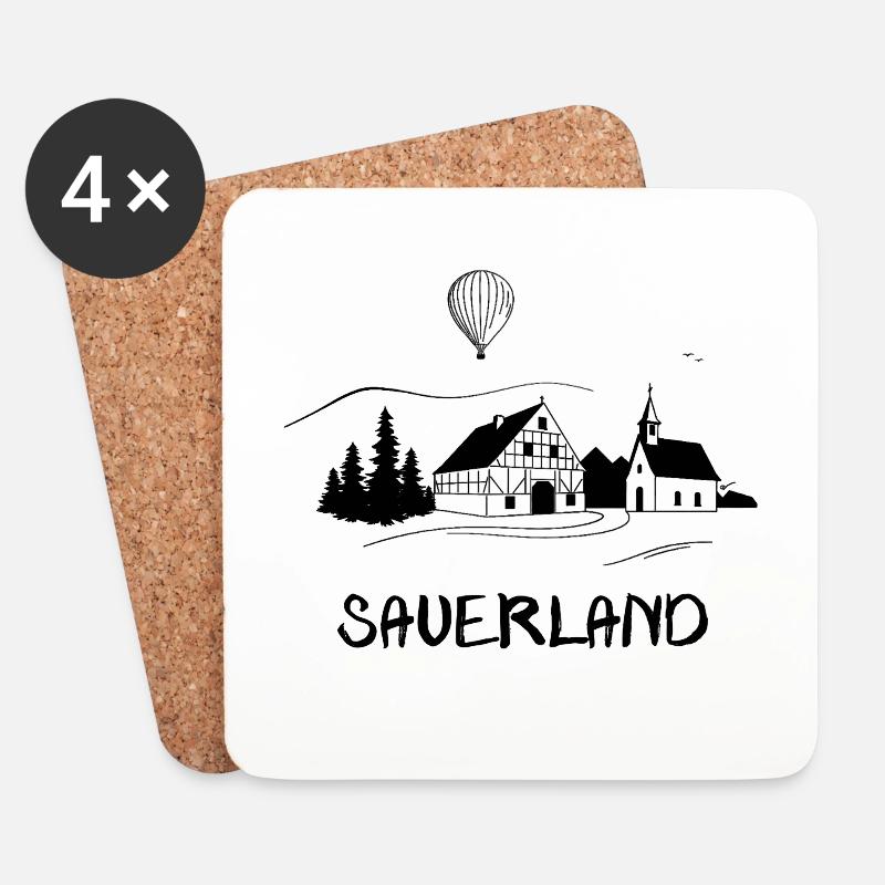 echt.SAUERLAND schwatt - Untersetzer (4er-Set) - Weiß