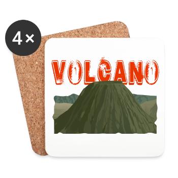 Volcano | Volcano | Vulcano - Coasters (set of 4) - white - Front
