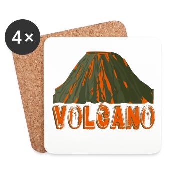 volcano with font - Coasters (set of 4) - white - Front