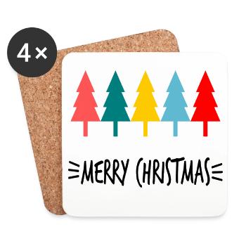 CHRISTMAS. MERRY CHRISTMAS. MERRY CHRISTMAS. NEW YEAR’S DAY - Coasters (set of 4) - white - Front