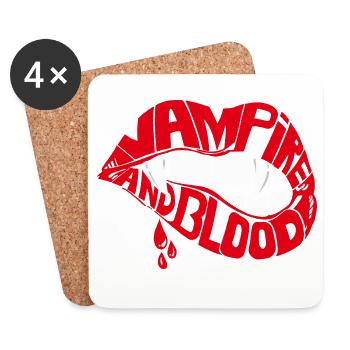 Vampirlippe - Untersetzer (4er-Set) - Weiß - Vorne
