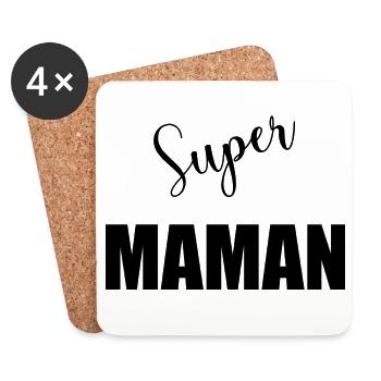 NOËL. ANNEE. ANNIVERSAIRE. RETRAITE. PAPA. MAMAM. - Dessous de verre (lot de 4) - blanc - Devant