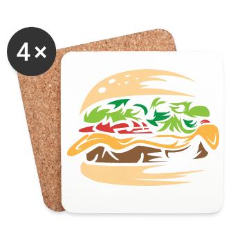saftiger Burger selbstgemacht smash Restaurant - Untersetzer (4er-Set) - Weiß - Vorne