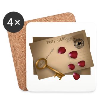 Post Card: Secrets will be released - Coasters (set of 4) - white - Front