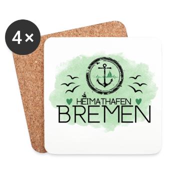 Heimathafen Bremen - Untersetzer (4er-Set) - Weiß - Vorne