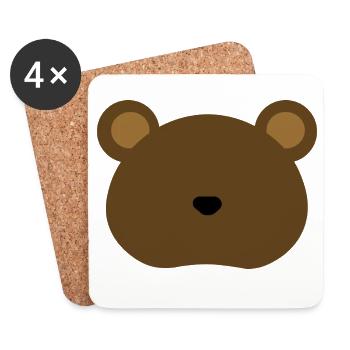 Grizzly Bear - Untersetzer (4er-Set) - Weiß - Vorne