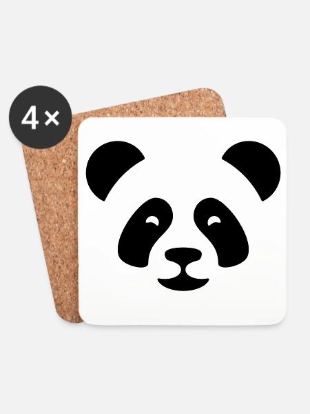 Panda - Untersetzer (4er-Set) - Weiß