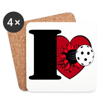 Floorball , Unihockey , I Love Floorball (25) - Untersetzer (4er-Set) - Weiß - Vorne