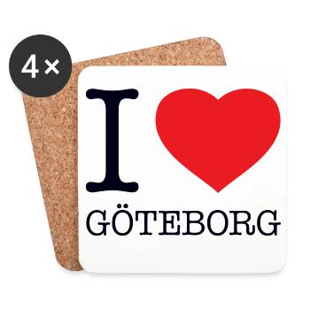 I LOVE GÖTEBORG Goteborg Gothenburg - Coasters (set of 4) - white - Front