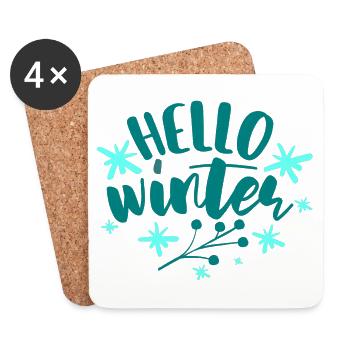 Hallo Winter - Untersetzer (4er-Set) - Weiß - Vorne