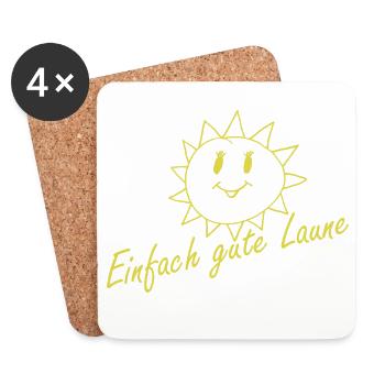 Einfach gute Laune - Untersetzer (4er-Set) - Weiß - Vorne