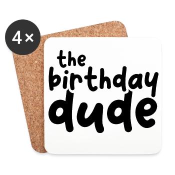l’anniversaire mec anniversaire garçon guy icône drôle - Dessous de verre (lot de 4) - blanc - Devant