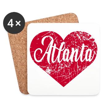 Atlanta Heart - Coasters (set of 4) - white - Front