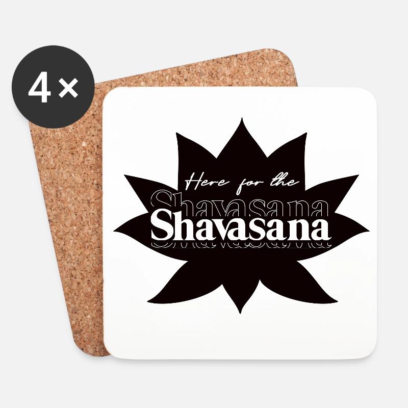 Here for the Shavasana – Yoga Humor Design - Untersetzer (4er-Set) - Weiß