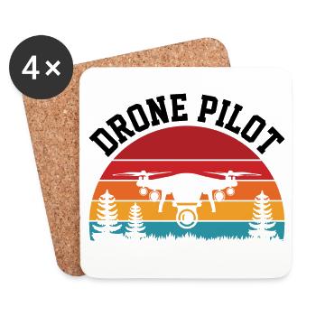 Drone Pilot - Coasters (set of 4) - white - Front