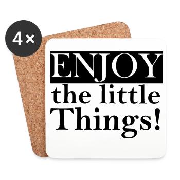 Enjoy little things Lettering - Coasters (set of 4) - white - Front