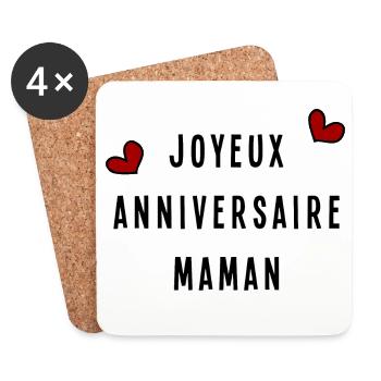 JOYEUX ANNIVERSAIRE MAMAN - Dessous de verre (lot de 4) - blanc - Devant