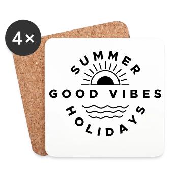 Good Summer Holidays Vibes - Coasters (set of 4) - white - Front