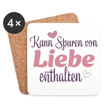 Kann Spuren von Liebe enthalten - Untersetzer (4er-Set) - Weiß - Vorne
