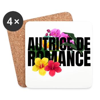 Author of Romance Flowers - Coasters (set of 4) - white - Front