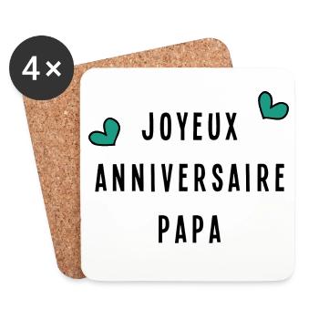 HAPPY BIRTHDAY DAD - Coasters (set of 4) - white - Front