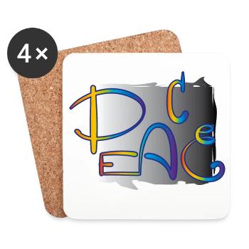 Peace Frieden - Coasters (set of 4) - white - Front