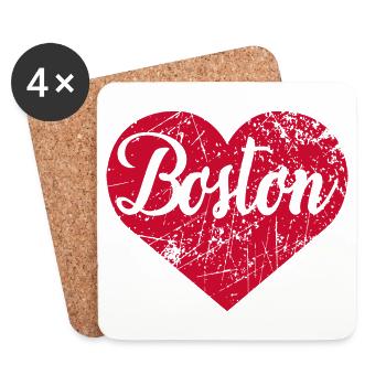 Boston Herz - Untersetzer (4er-Set) - Weiß - Vorne