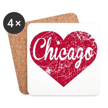 Chicago heart - Coasters (set of 4) - white - Front