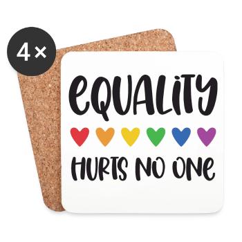 Mois de la fierté LGBT - L’égalité ne fait de mal à personne - Dessous de verre (lot de 4) - blanc - Devant