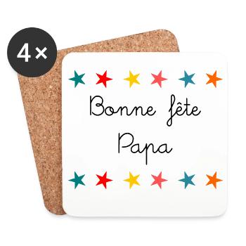 FROHER VATERTAG. PAPA. VATERTAG - Untersetzer (4er-Set) - Weiß - Vorne