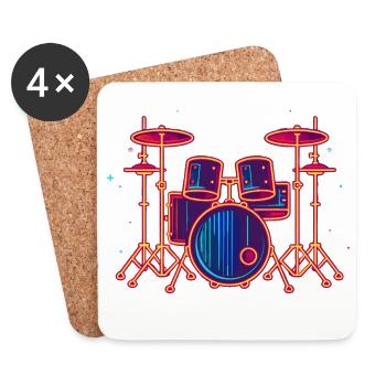 Drums Graphics - Coasters (set of 4) - white - Front
