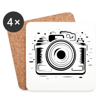 Camera - Coasters (set of 4) - white - Front