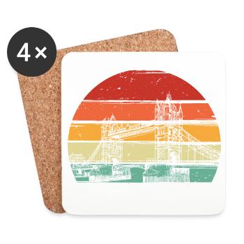 Retro Sunset Circle - Coasters (set of 4) - white - Front