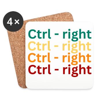 Keyboard Shortcut Pattern Design - Coasters (set of 4) - white - Front