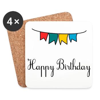 ALLES GUTE ZUM GEBURTSTAG. ALLES GUTE ZUM GEBURTSTAG. JAHRESTAG. - Untersetzer (4er-Set) - Weiß - Vorne