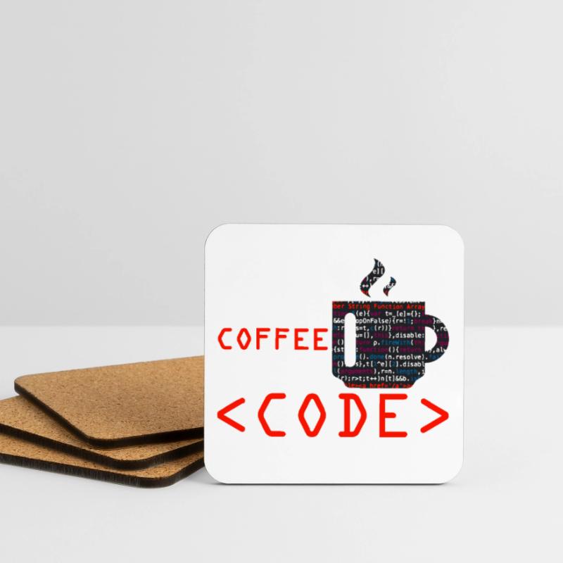 Programmers generate code from coffee Coasters (set of 4)